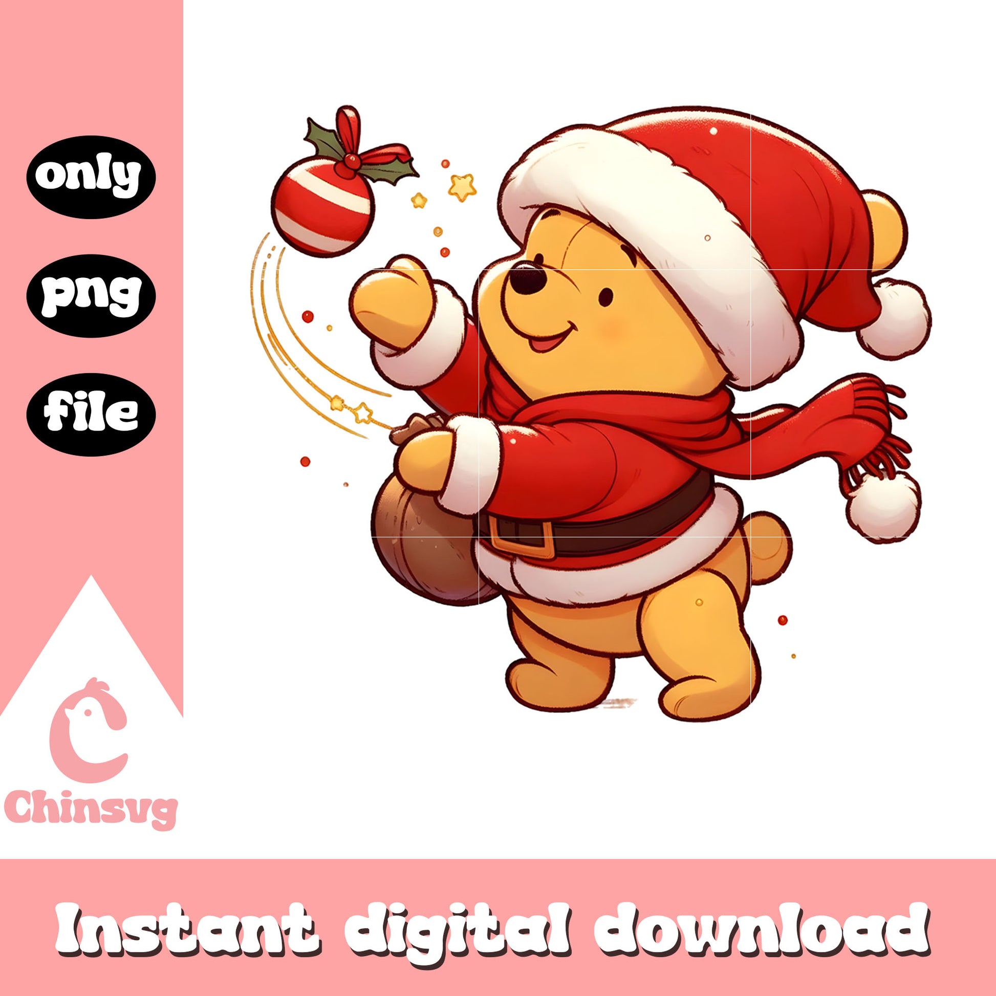Pooh bear santa claus design png, christmas vacation cast png