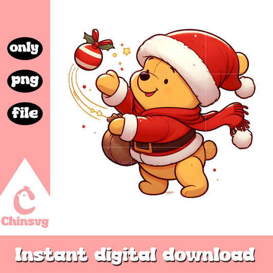 Pooh bear santa claus design png, christmas vacation cast png