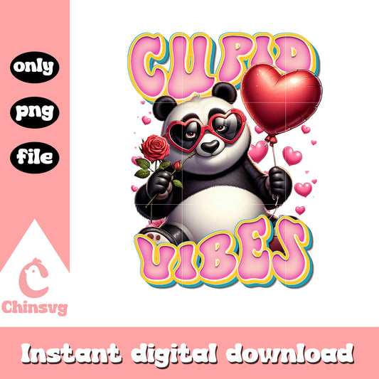 Po panda cupid valentine design png, valentine panda​ png