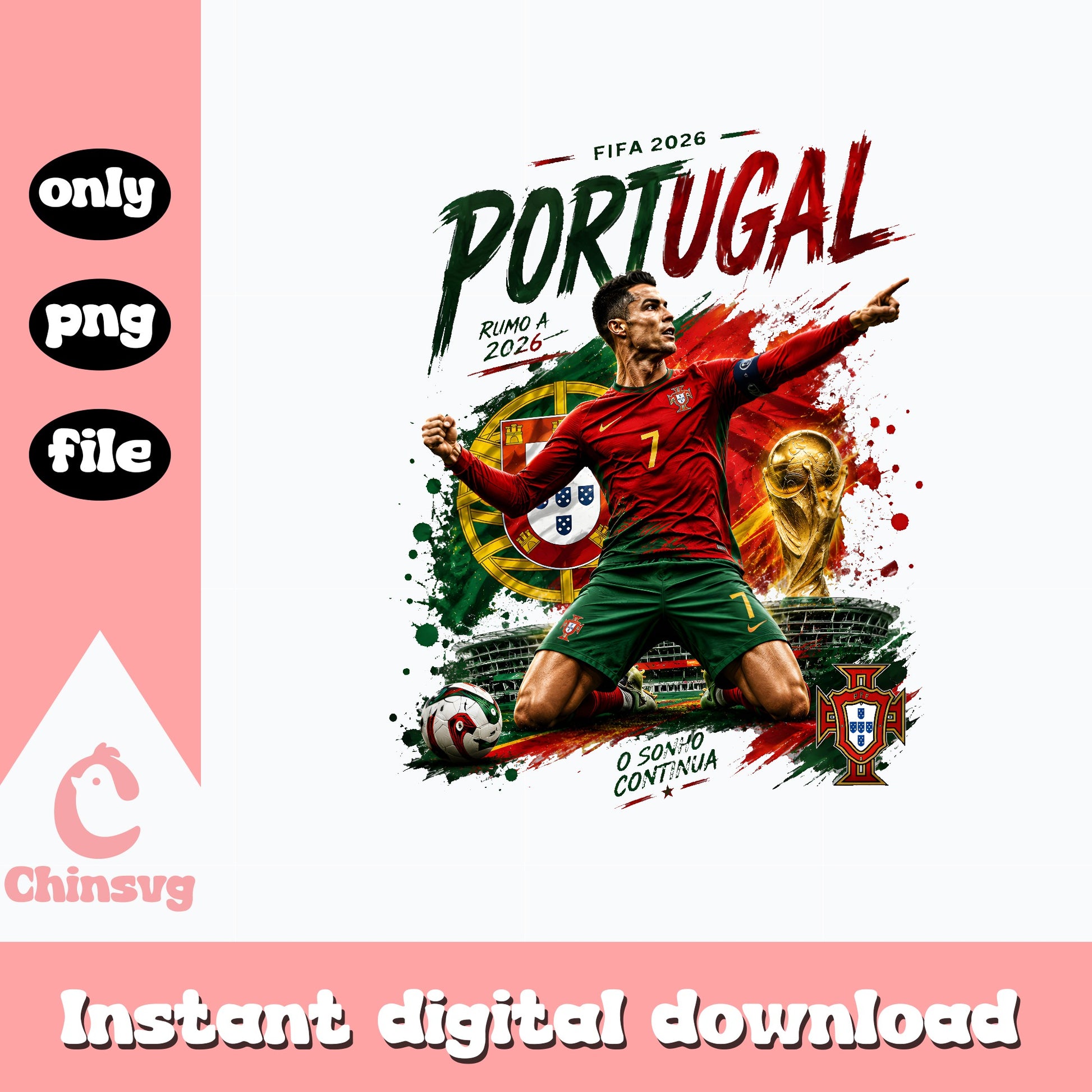 Portugal Soccer FIFA World Cup 2026 PNG, Ronaldo PNG, Football PNG