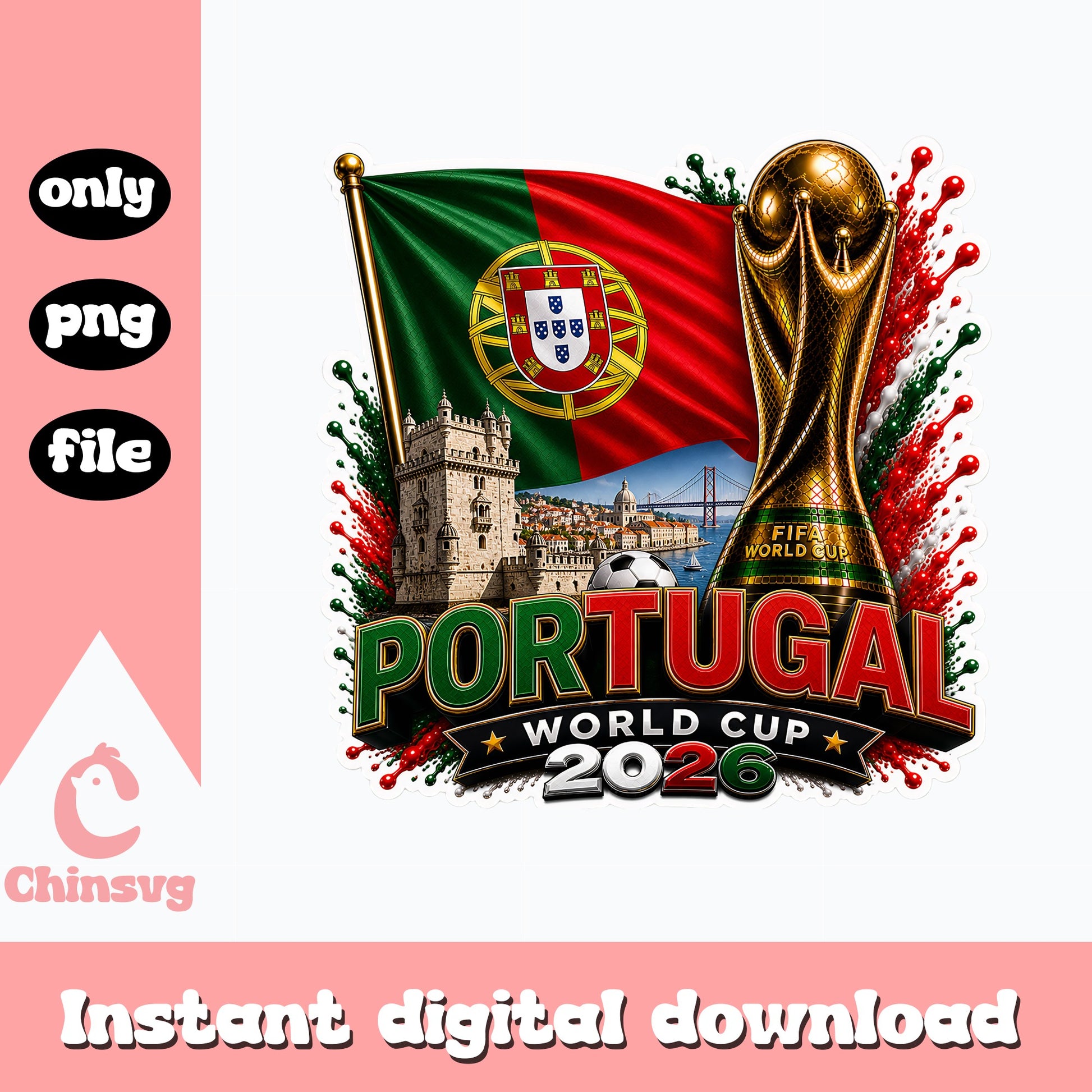 Portugal World Cup 2026 PNG, Portugal Soccer PNG, FIFA PNG