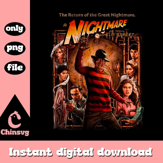 Poster movie a nightmare on elm street png, freddy krueger png