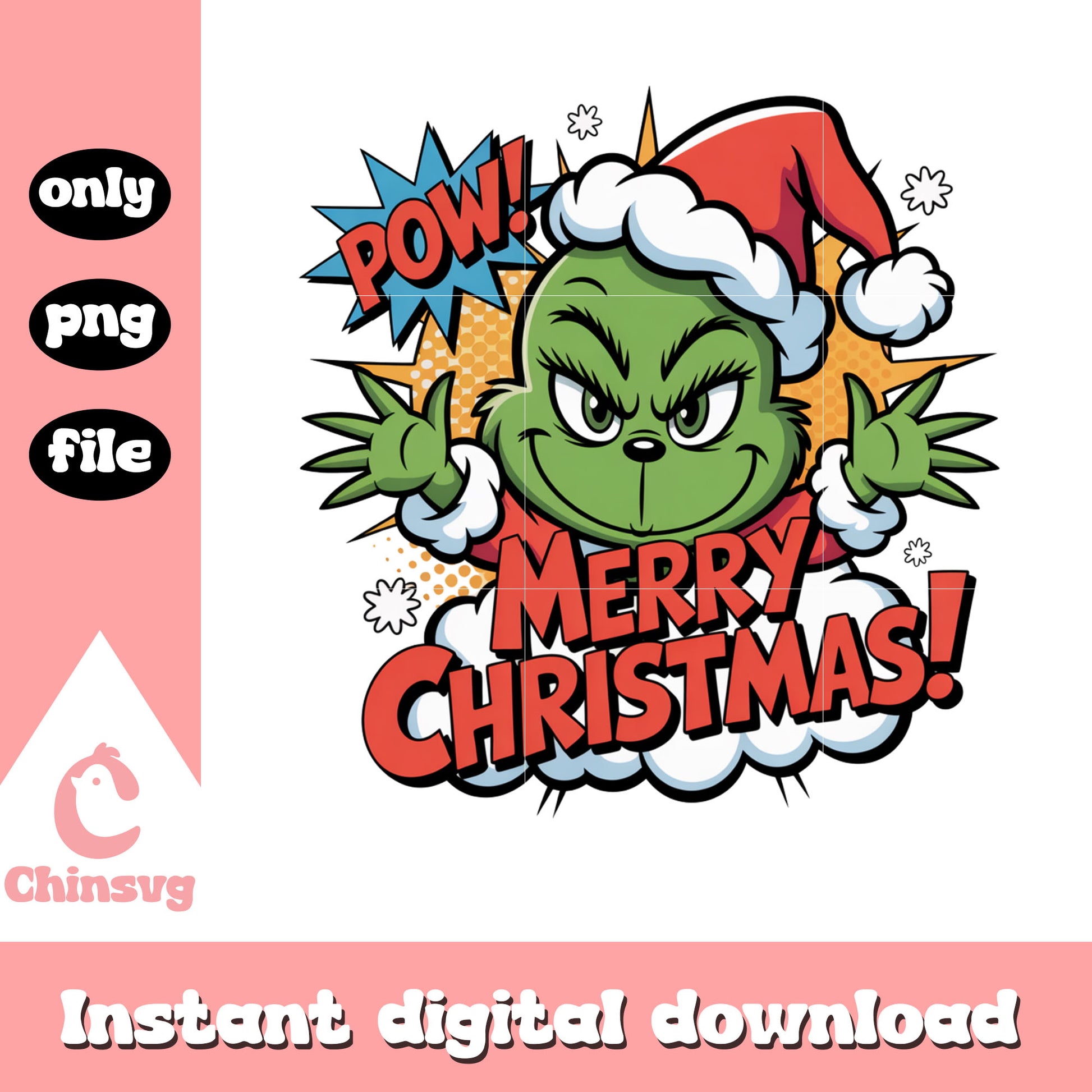 Pow merry christmas the grinch png, grinch t shirt designs png
