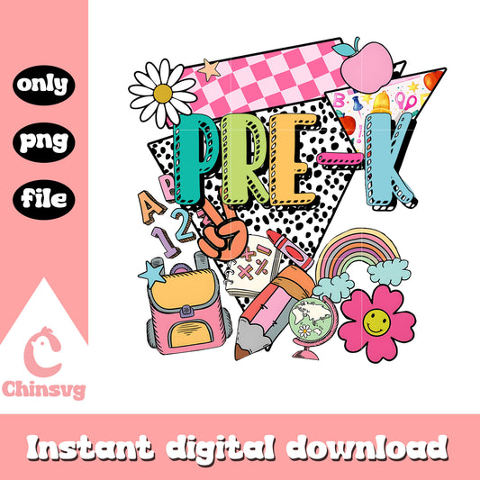 Pre-k back to school clipart png, back to school season png
