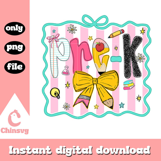 Pre-k back to school coquette png, back to school drawing png