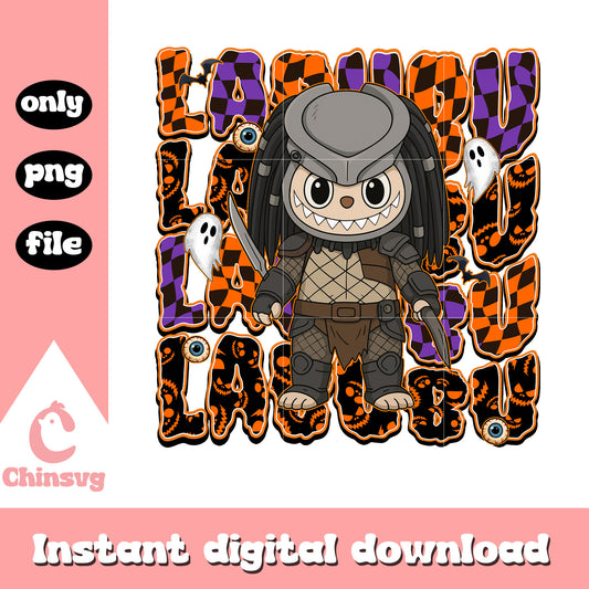 Predator labubu doll design png, predator character png