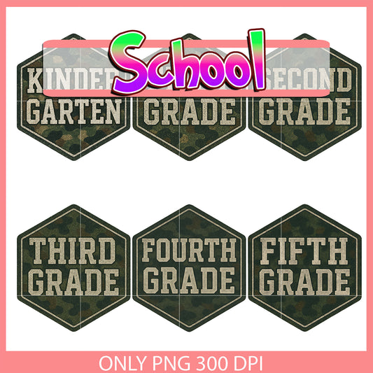 Preppy back to school design bundle png, kindergarten​ png