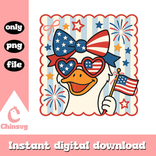 Pretty goose usa flag png, vintage goose png, independence day png