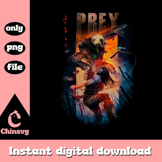Prey movie poster desaign png, fantastic film png, horror film png