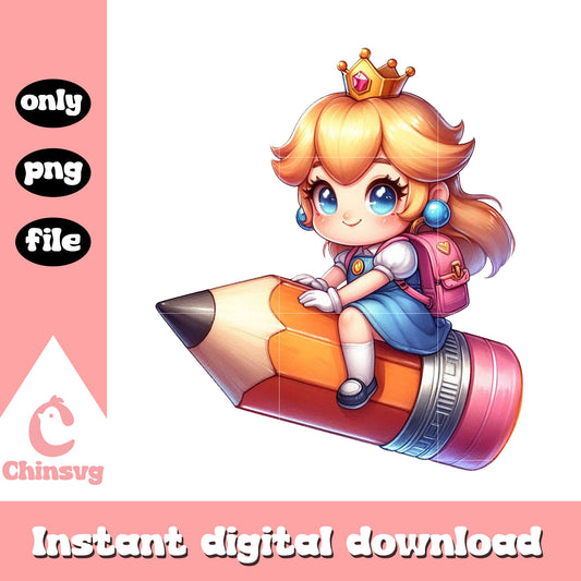 Princess Peach drive magic school bus png, super mario bros png