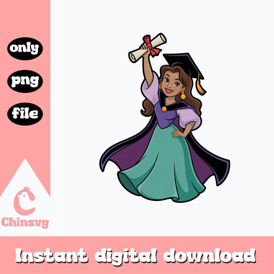 Princess Graduation PNG, Disney Princess Grad Cap, Graduate PNG