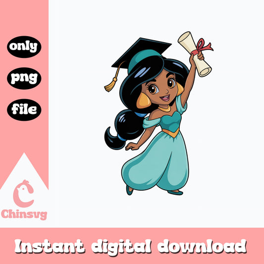 Princess Jasmine Graduation PNG, Disney Princess PNG, Grad PNG