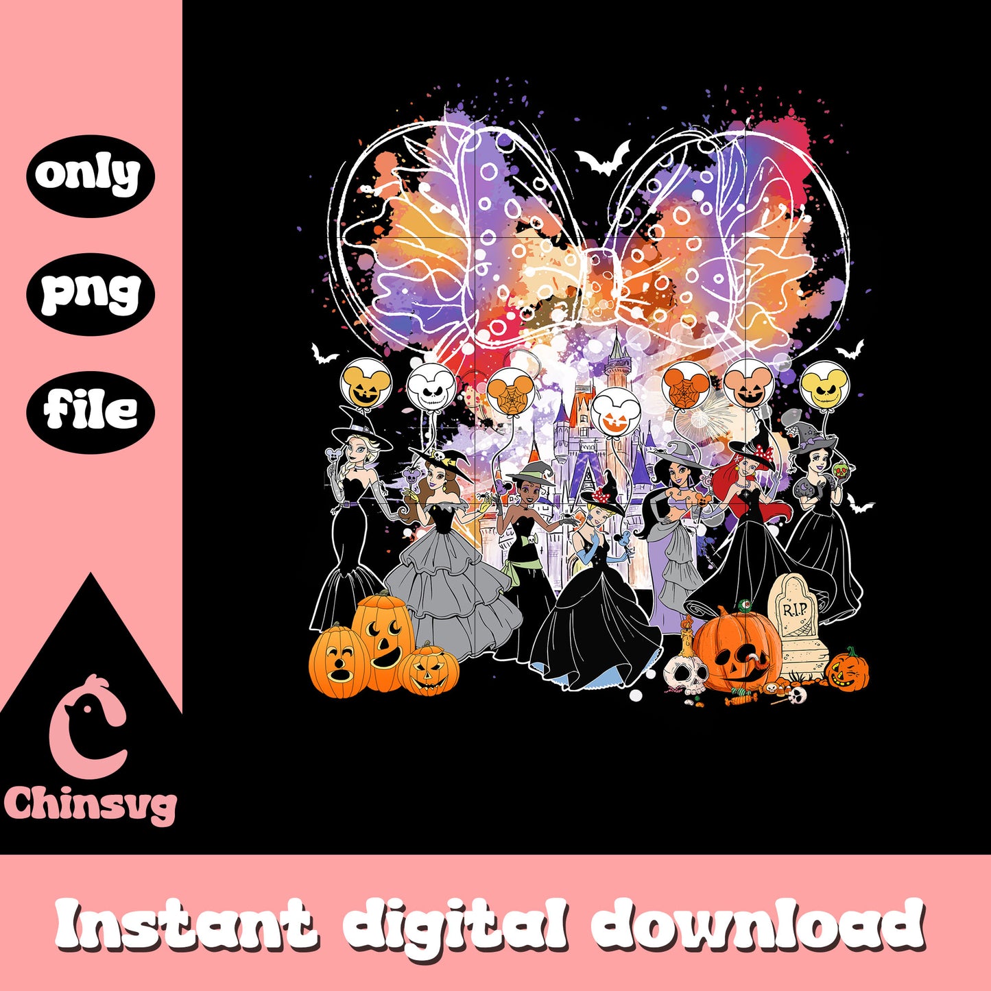 Princess disney mickey ear watercolor clipart png, princess disney png