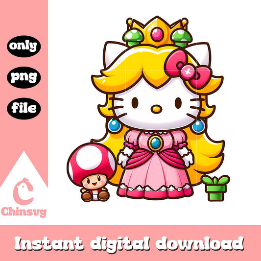 Princess peach hello kitty png, sanrio hello kitty png, cartoon png