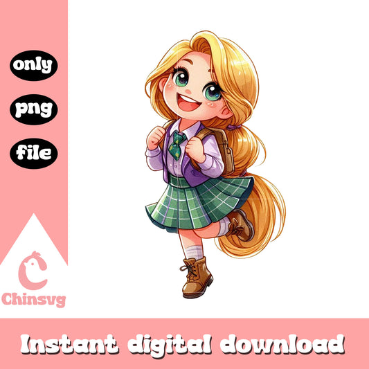 Princess rapunzel wear uniform png,  school uniform png
