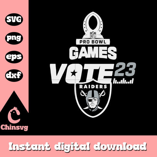 Pro bowl games vote Raiders 2023 svg, Las Vegas Raiders svg