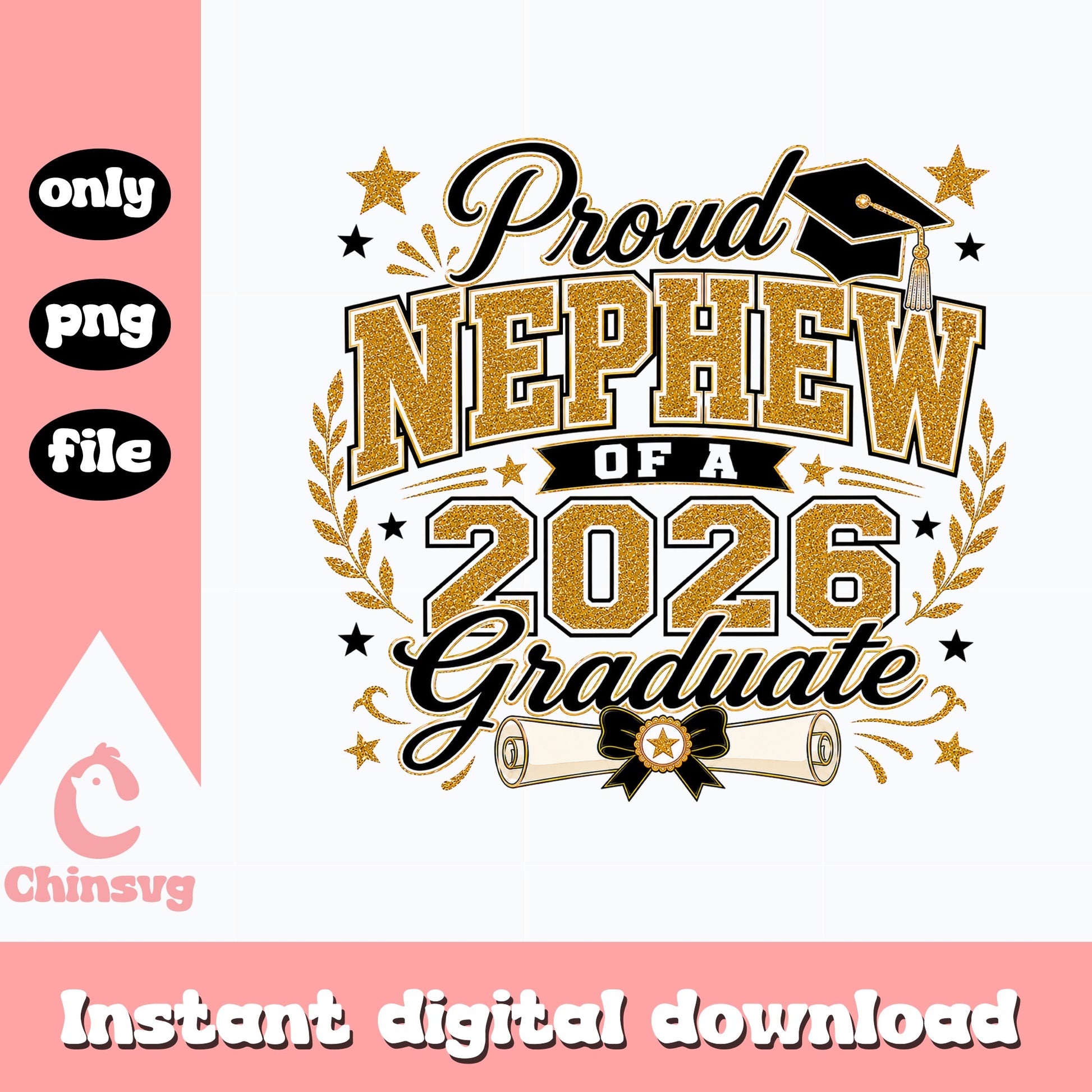 Proud Nephew Of A 2026 Graduate PNG, Graduation PNG, Class Of 2026 PNG