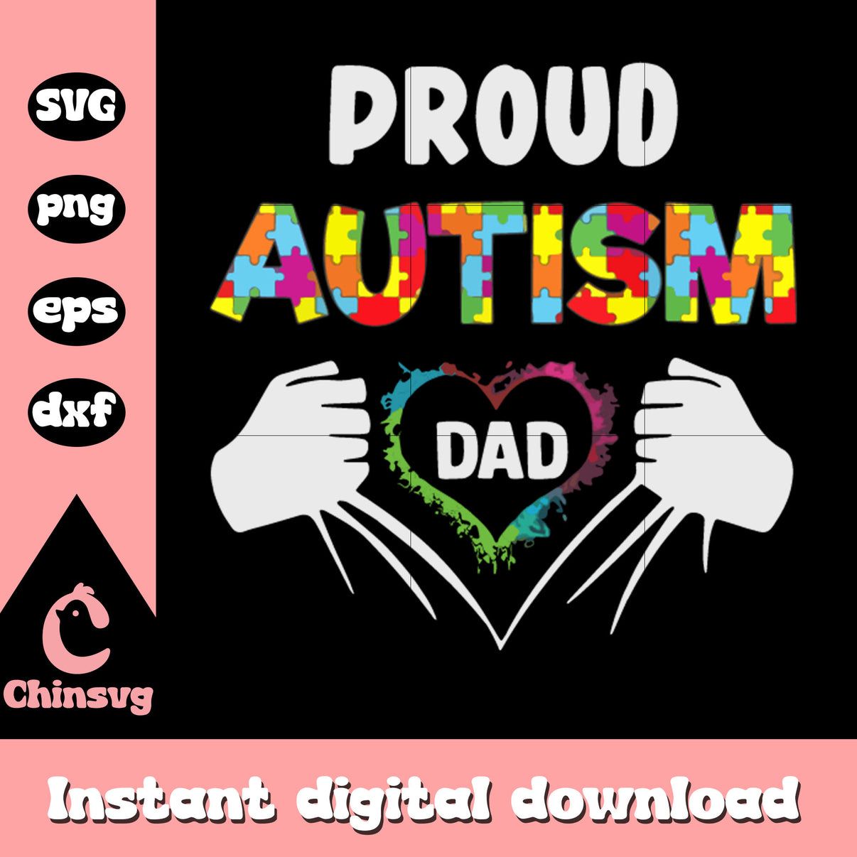 Pround autism dad super hero design svg, autism awareness logo svg ...