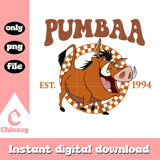 Pumbaa est 1994 disney red big text png, pumbaa disney lion king png