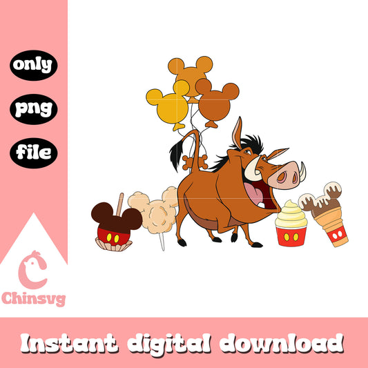 Pumbaa lion disney mickey balloon png, pumbaa disney png