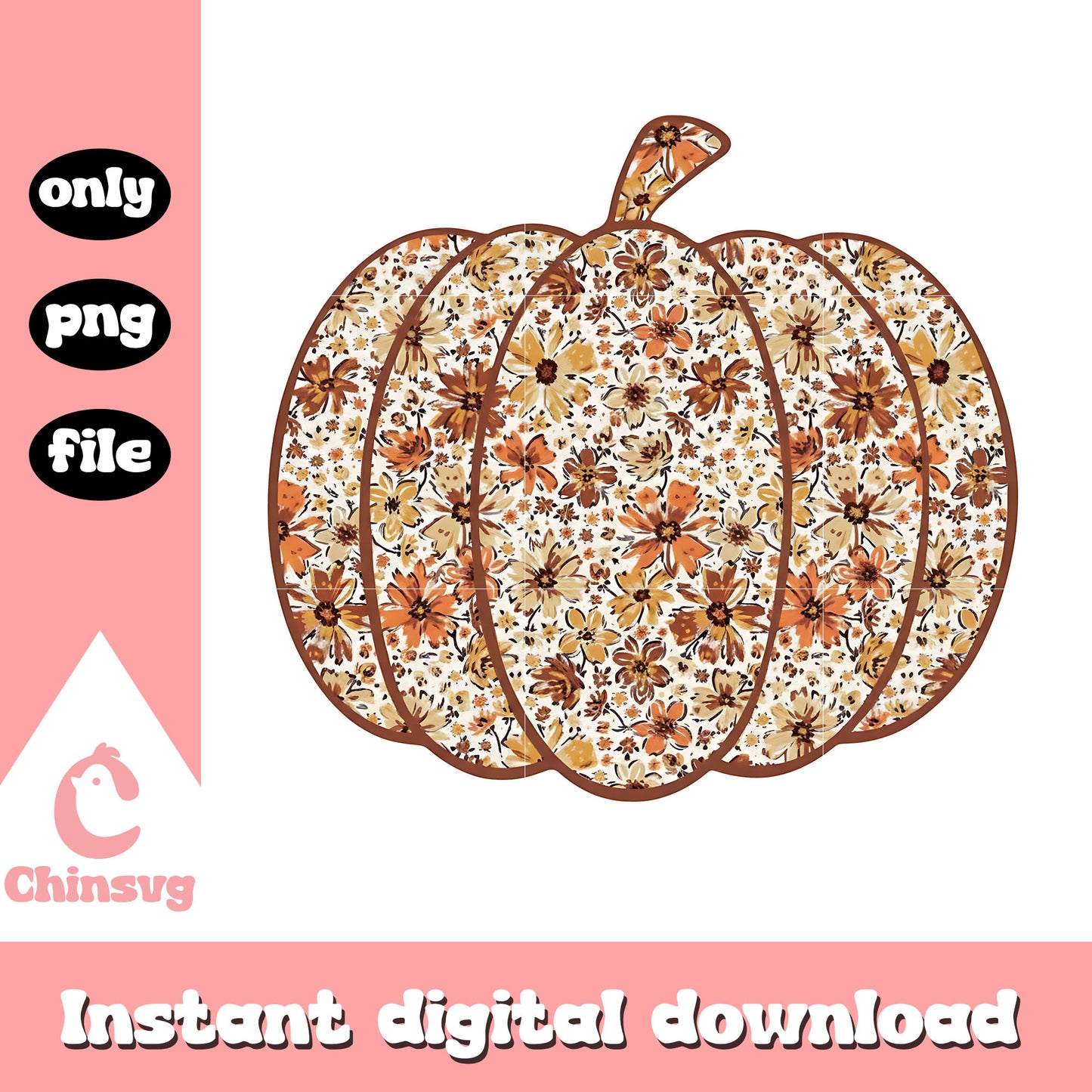 Pumpkin flower halloween png, pumpkin halloween​ png, halloween season png