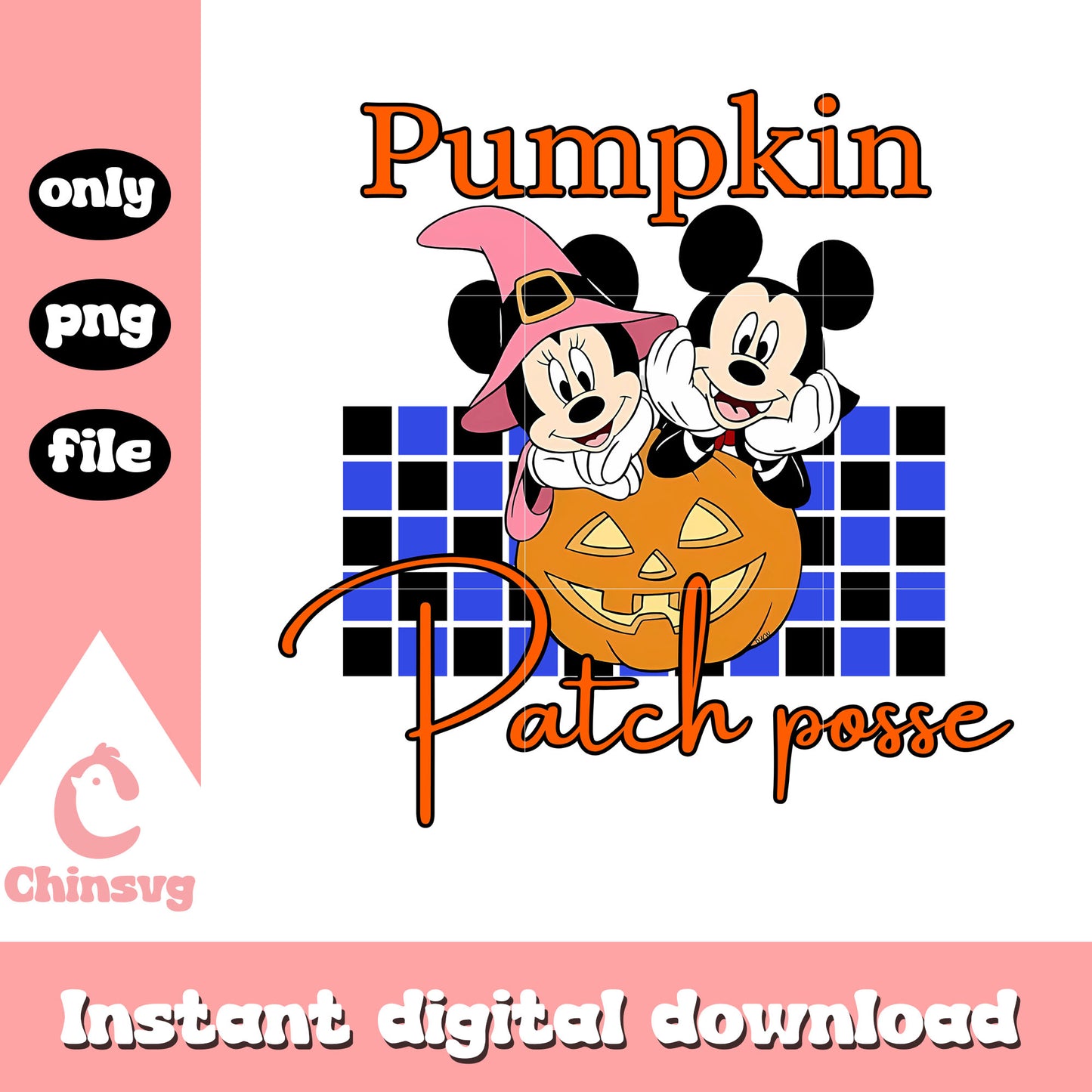 Pumpkin patch posse mickey minnie png, halloween costume png
