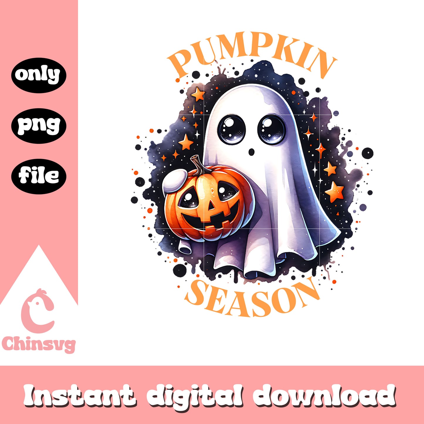 Pumpkin season sheet ghost design png, halloween pumpkin png