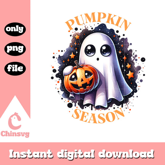Pumpkin season sheet ghost design png, halloween pumpkin png
