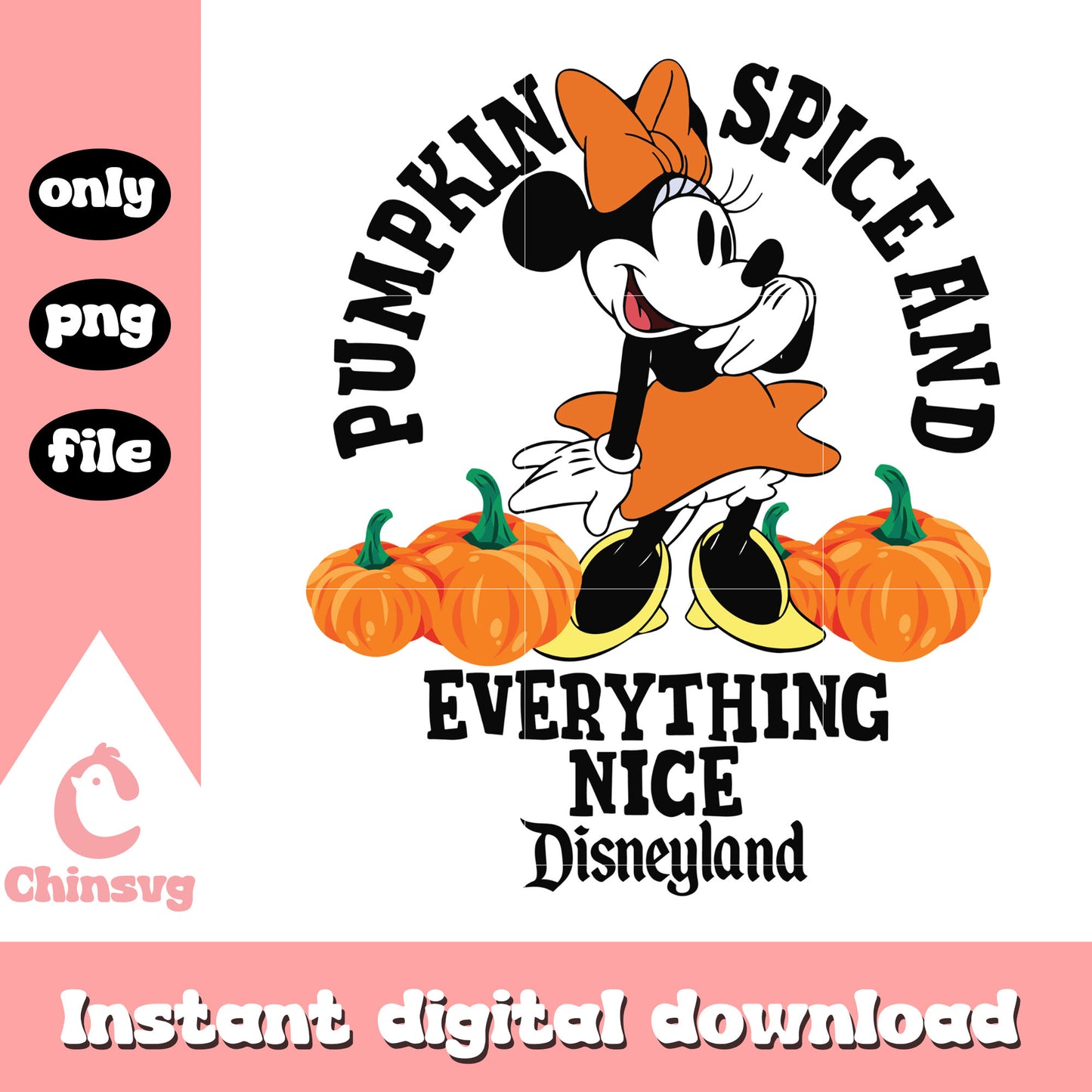 Pumpkin spice and everythingnice quote minnie png, disneyland png