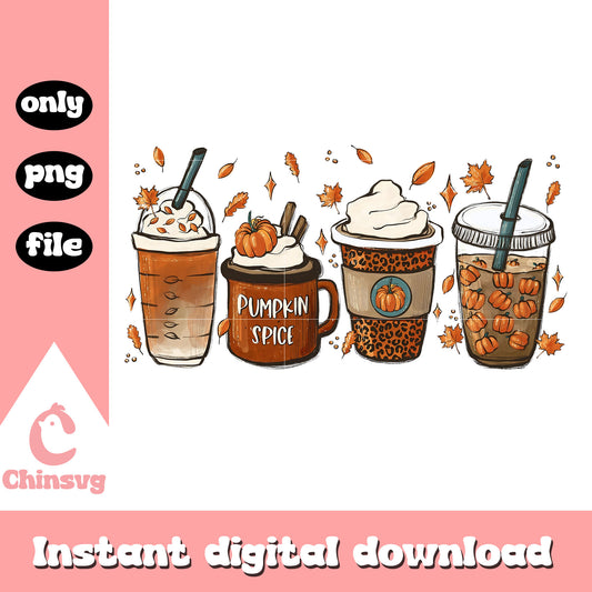 Pumpkin spice latte drink fall png, Fall Halloween Latte png