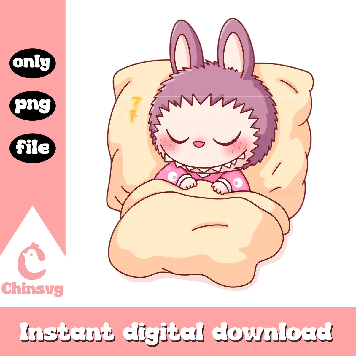 Labubu Sleepwalking Purple labubu sleeping design png, labubu clothes png – Chinsvg