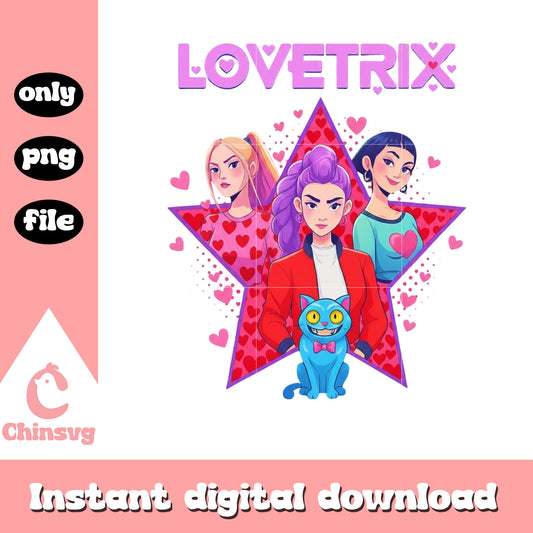 Purple lovetrix girls kpop png, hunter valentine band​​ png