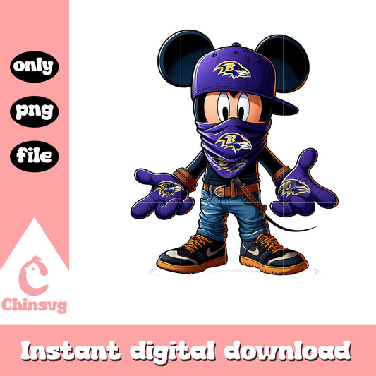Purple ravens mickey logo png, baltimore ravens team​ png