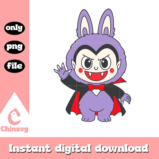Purple vampire labubu clothes drawing png, purple labubu png