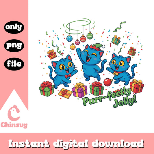 Purr fectly jolly christmas derpy tiger png, merry christmas png