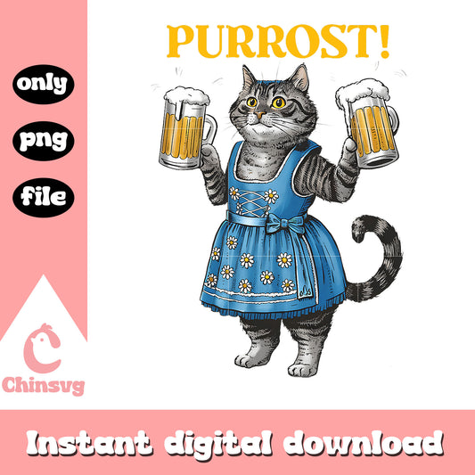 Purrost lady cat and beer png, beer png, animal cat png