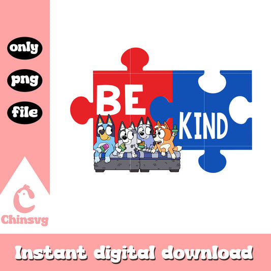 Puzzle peace be kind autism png, autism awareness puzzle piece png