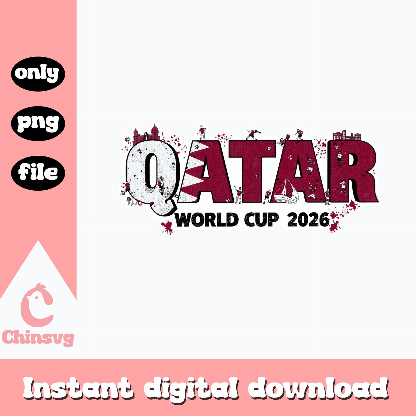 Qatar World Cup 2026 PNG, Soccer Football Fan Shirt, Qatar PNG