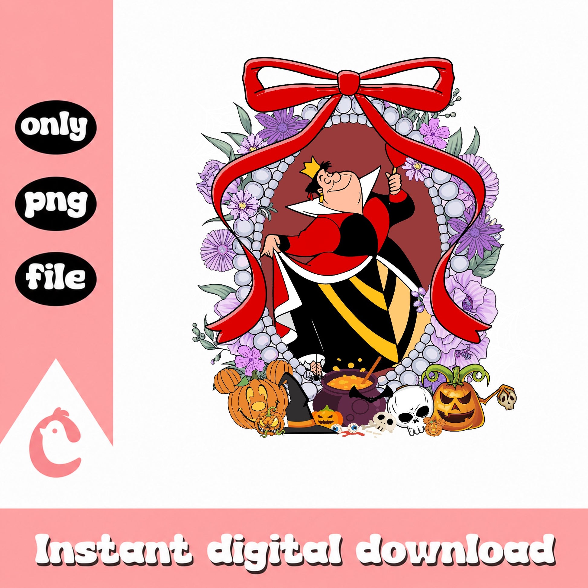Queen Of Hearts Halloween PNG, Disney Villain PNG, Halloween PNG