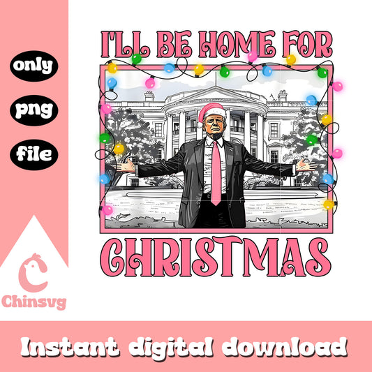 Quote i'll be home for christmas lights design png, christmas lights png