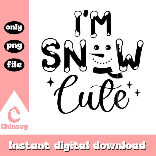 Quote i'm snow cute black christmas png, funny christmas quotes​ png