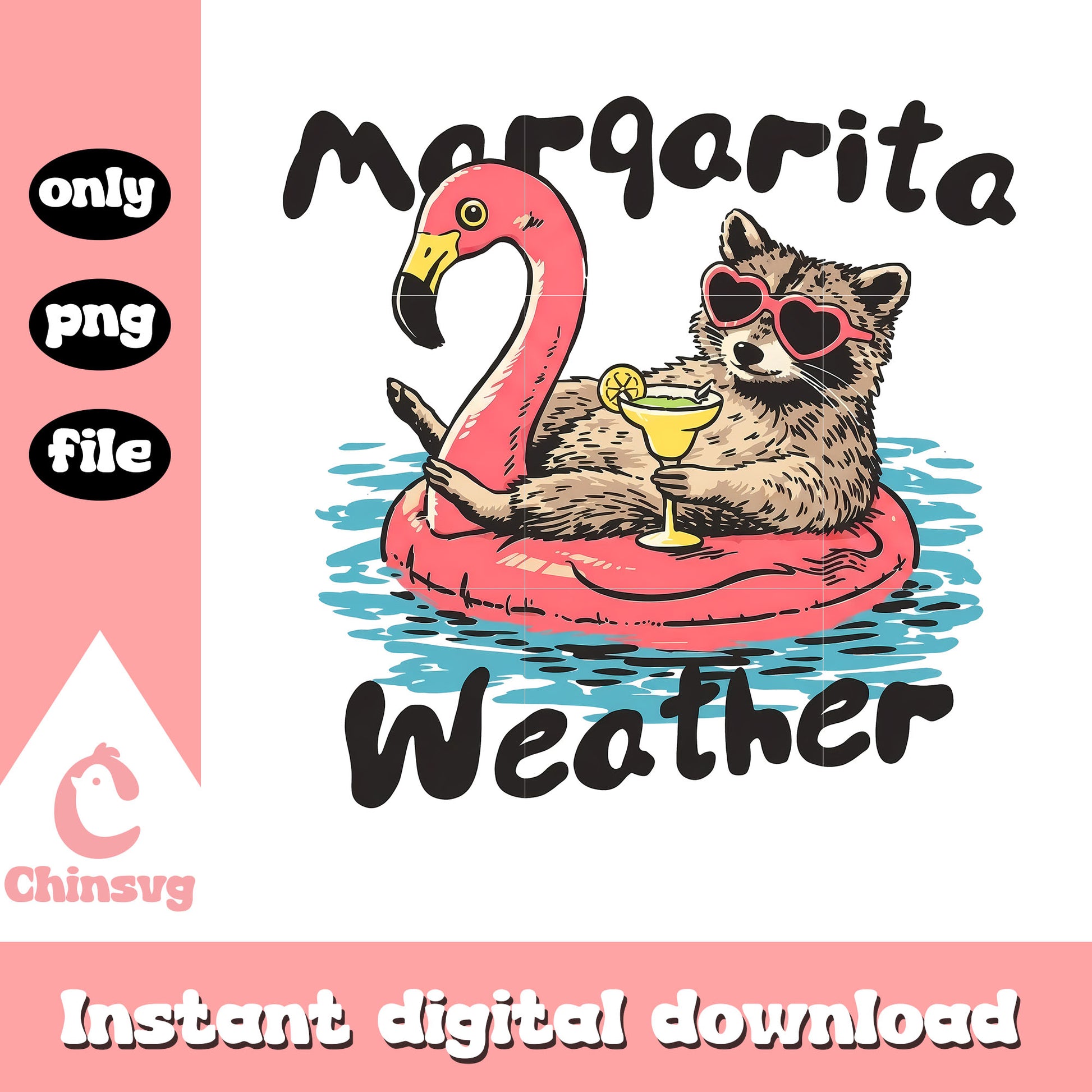 Raccoon margarita weather design png