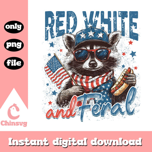 Raccoon red white and feral png, Raccoon feral animal usa day png