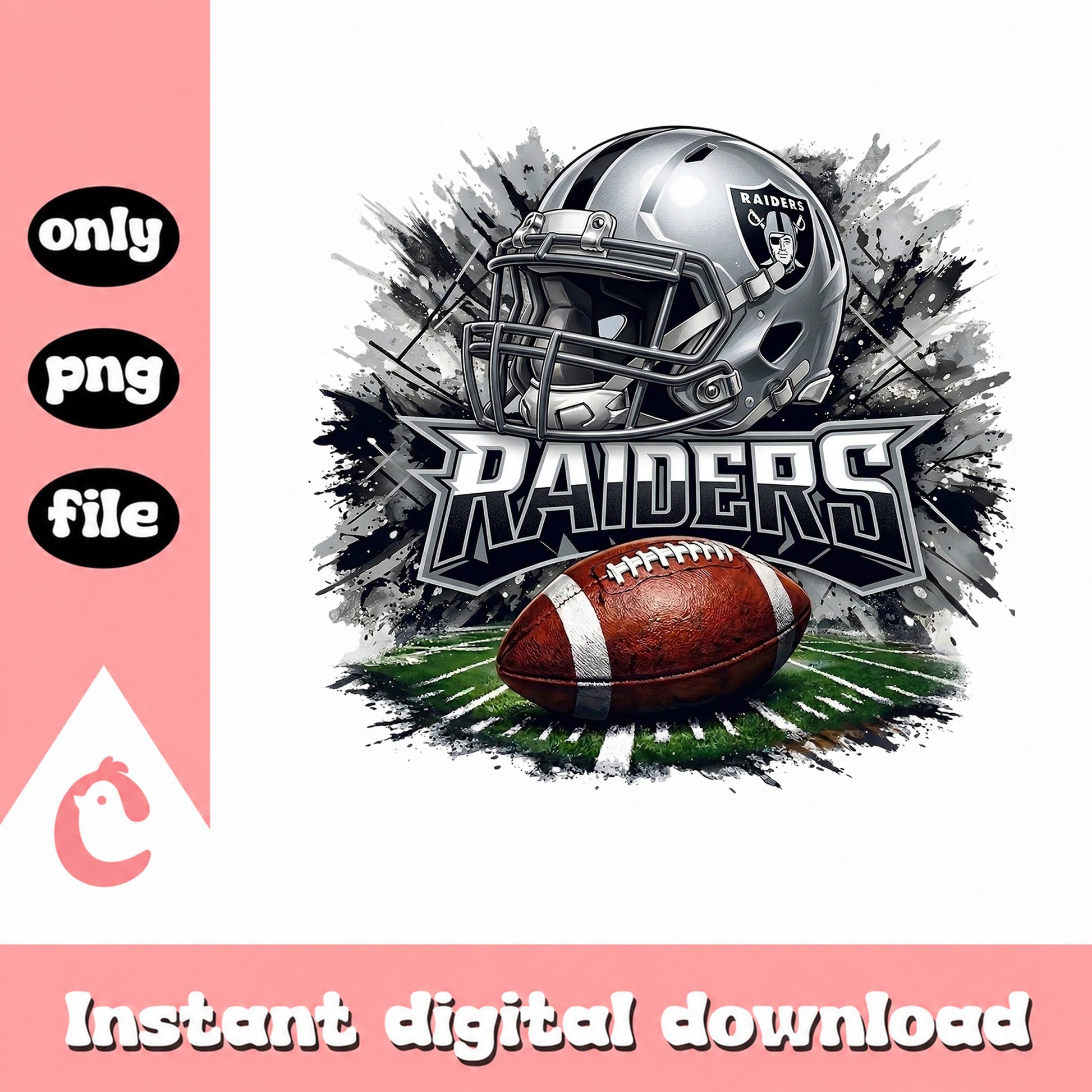 Raiders Football Helmet PNG, NFL Team Sublimation, Football PNG