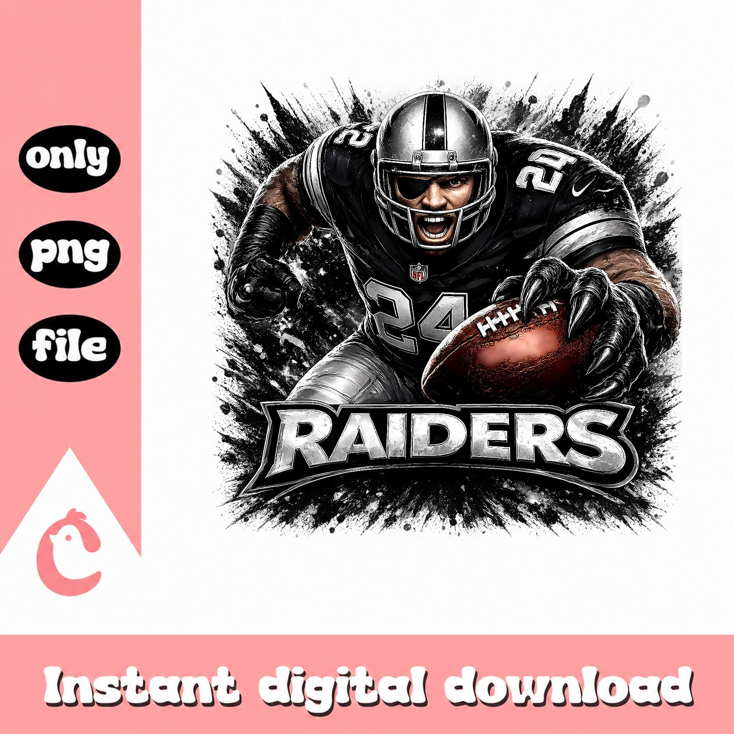 Raiders Football Player Splash Art PNG, NFL Raiders PNG, Football PNG