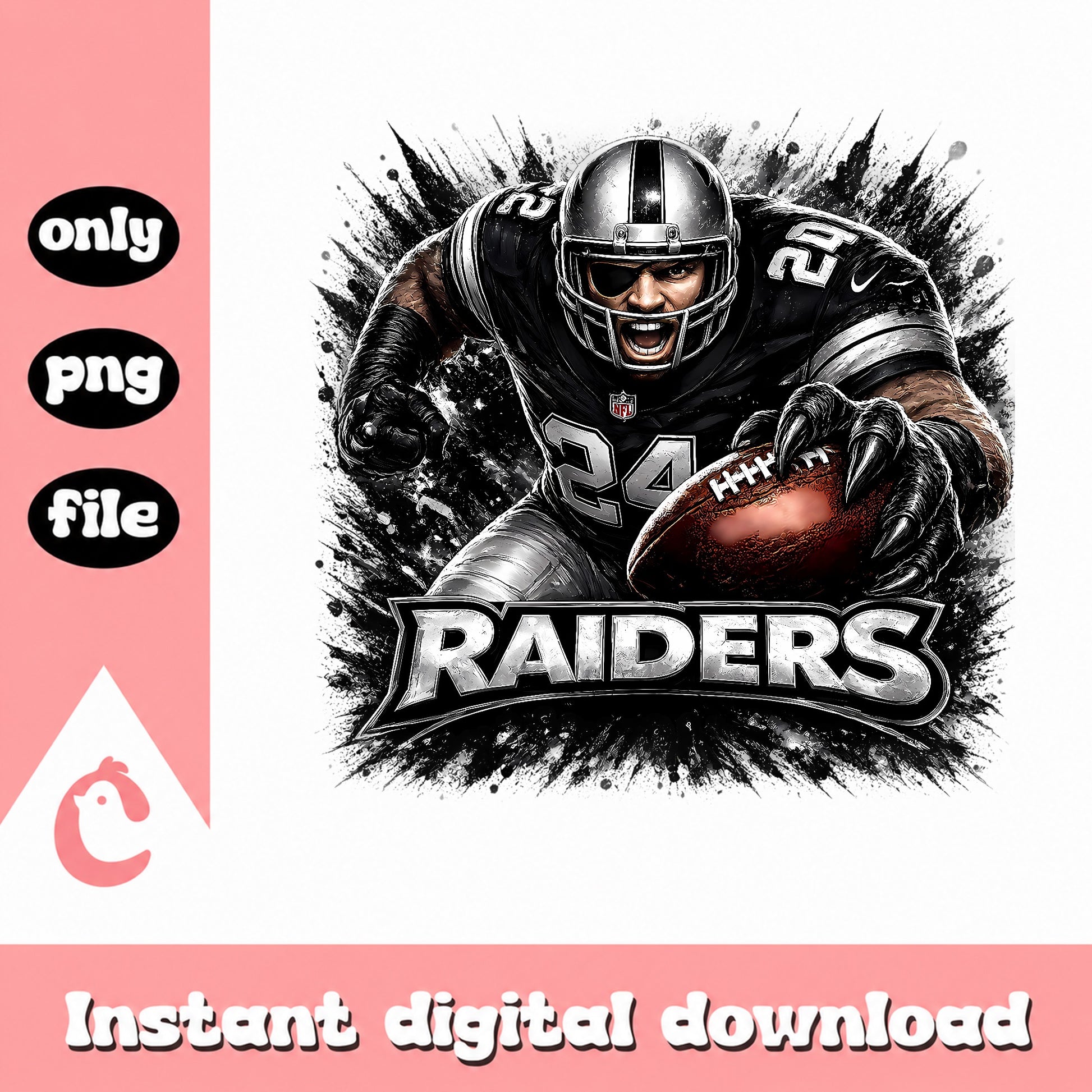 Raiders Football Player Splash Art PNG, NFL Raiders PNG, Football PNG