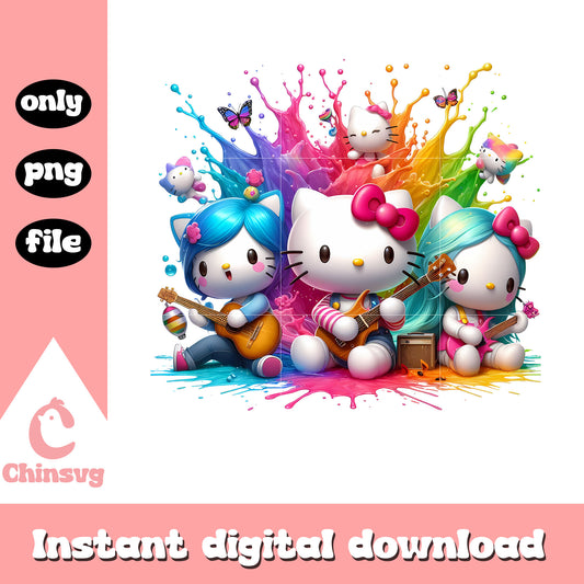 Rainbow hello kitty band png, hello kitty png, cartoon png