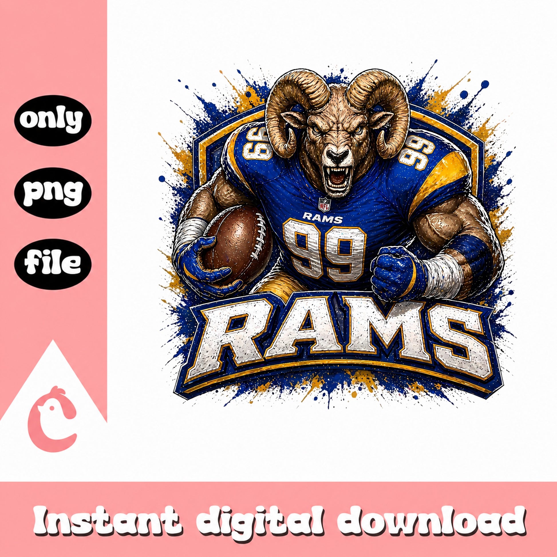Rams Football Mascot PNG, NFL Rams PNG, Football Team PNG