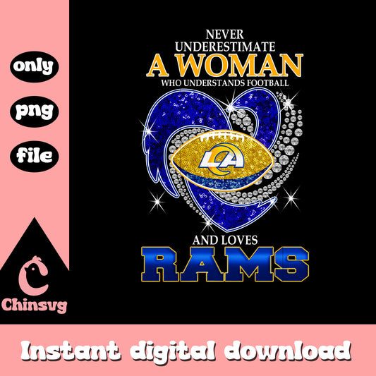 Rams blue heart design png, los angeles rams nfl football​ png