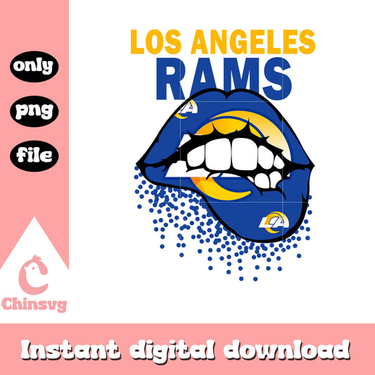 Rams blue lips design png, los angeles rams nfl​ png